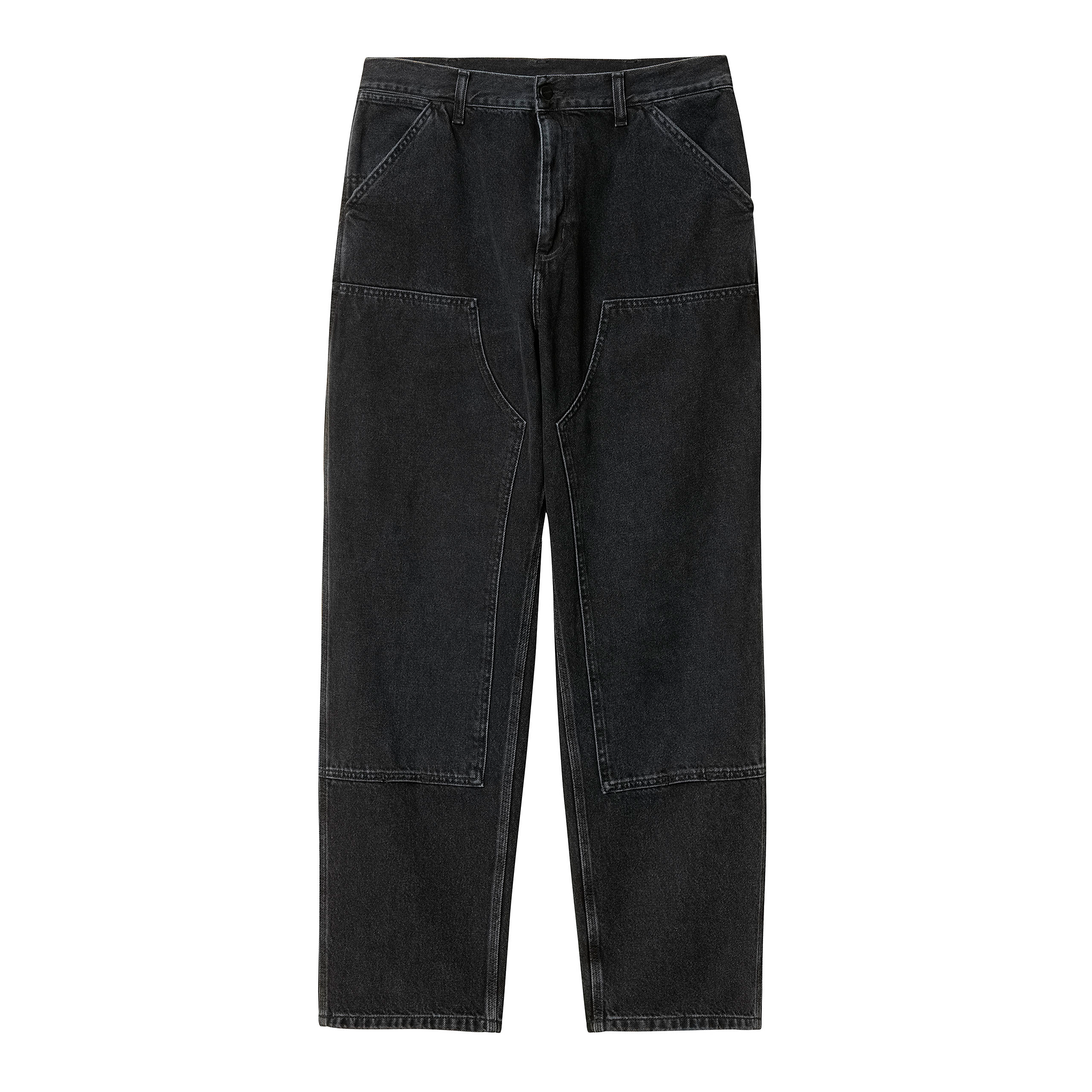 CARHARTT WIP - DOUBLE KNEE PANT BLACK STONE WASHED