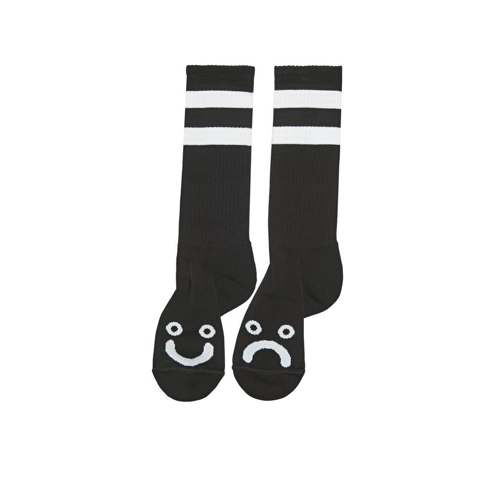 POLAR SKATE CO. - HAPPY SAD SOCKS LONG BLACK