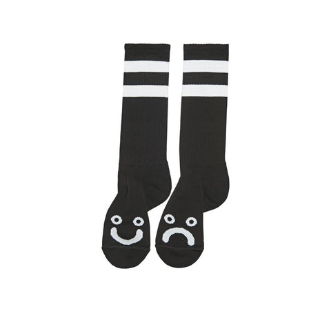 POLAR SKATE CO. - HAPPY SAD SOCKS LONG BLACK